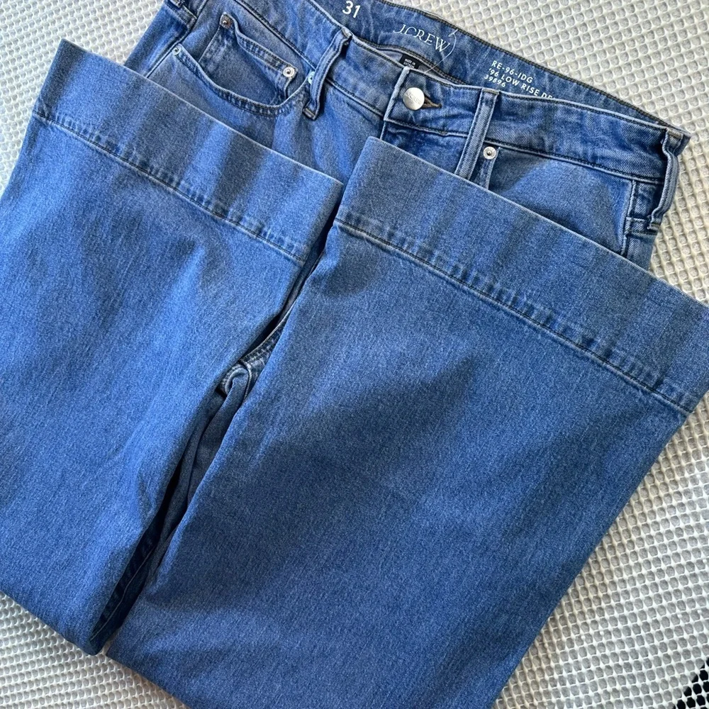 J. Crew 96 Low Rise Denim Trouser Wide Leg Jean Size 31